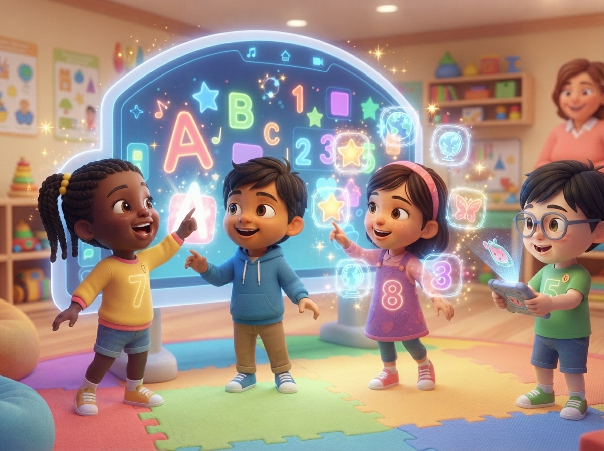 Ilustrasi anak-anak belajar